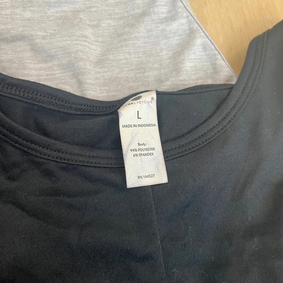 Yogalicious Workout Tank Top Two Pack Black Purple Gym Top Front Twist Athletic - Picture 3 of 7